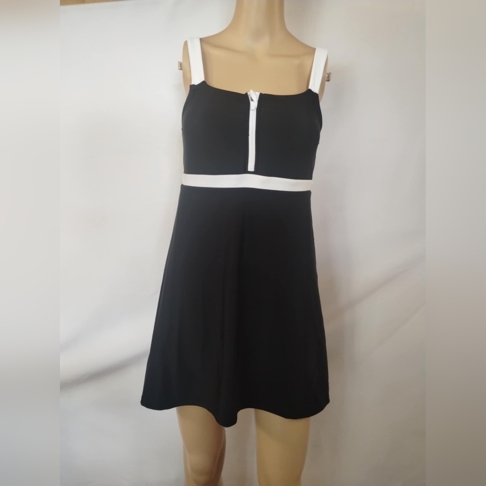 New Lands' End Women's Black And White Swimwear, Bathing Suit, TG